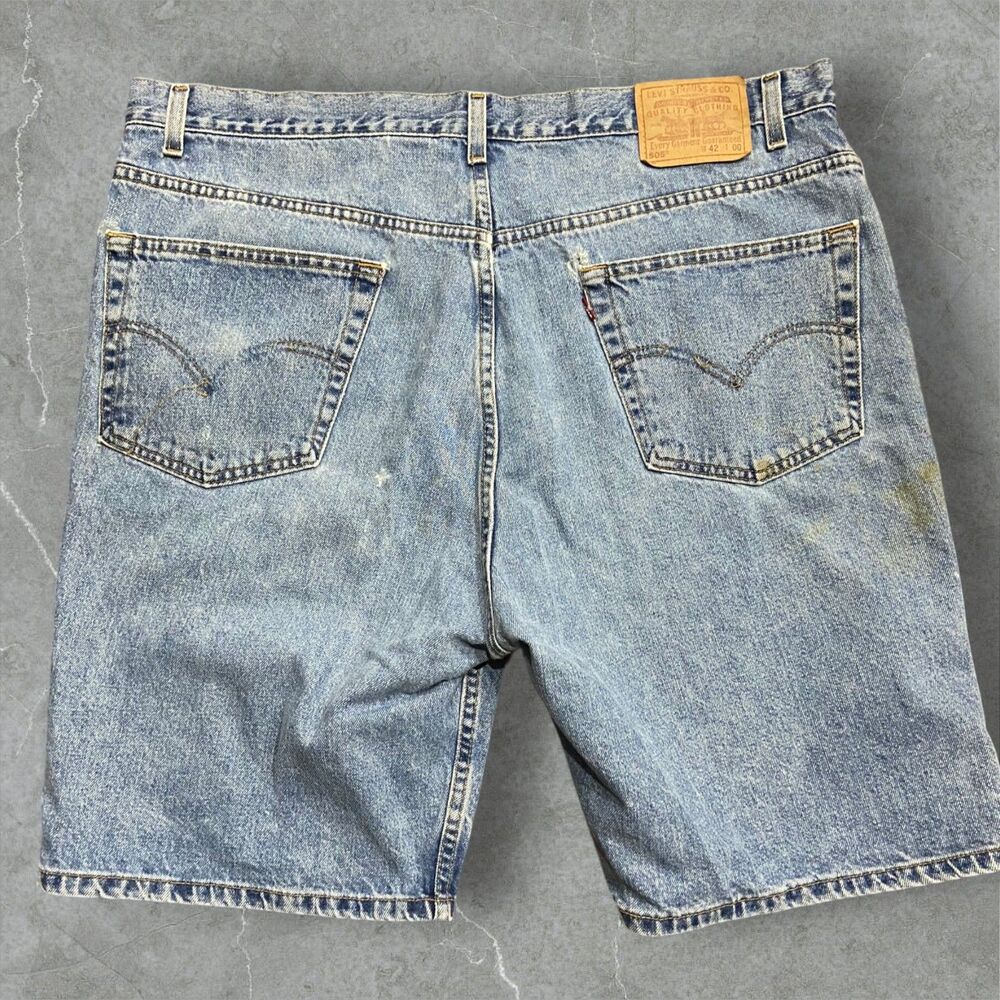 Levi's 505 Vintage Y2K 2000 Regular Fit Denim Blue Jean Shorts Men's Size 42